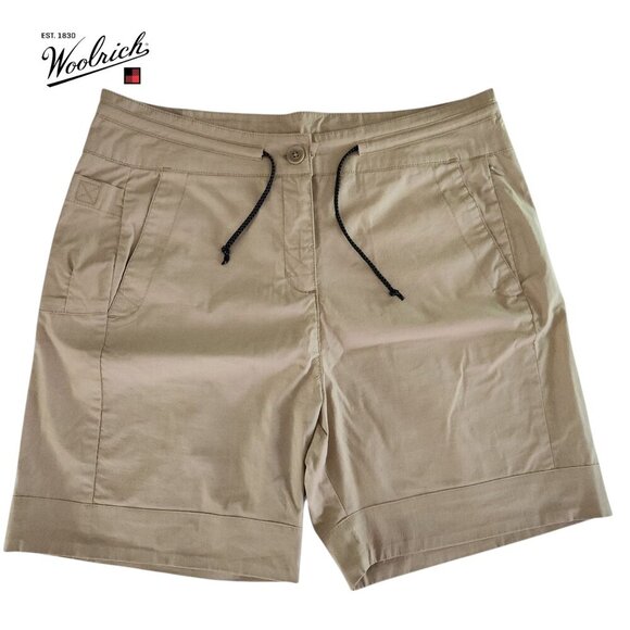 WOOLRICH Women's Khaki Stretch Walking Shorts size 10 - Picture 1 of 10